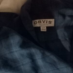 Orvis Navy Checkered Shirt